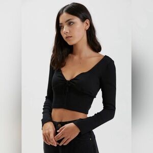Afends Womens Jemmy Recycled Long Sleeve Top - Black - Size XS
